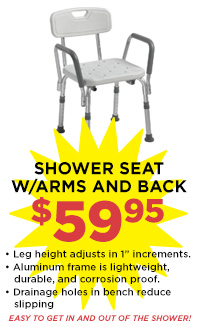 Shower Seat with Arms and Back – $59.95